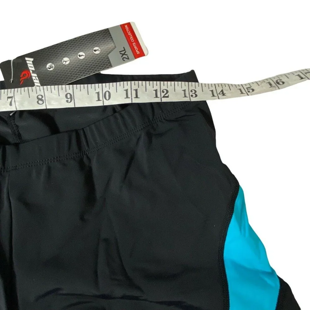 NWT Beroy 2XL Cycling Shorts padded Black Blue Women’s Plus - Picture 4 of 9